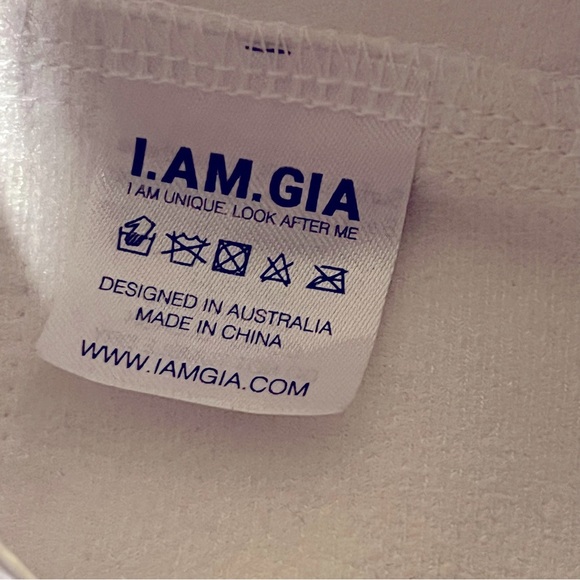 I.AM.GIA Vixra white faux leather corset top backless halter top size M - Picture 13 of 13